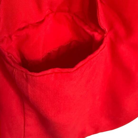 August Silk Red 100% Silk Blazer Women’s 8 Shoulder Pads Vintage Classic - Picture 6 of 8